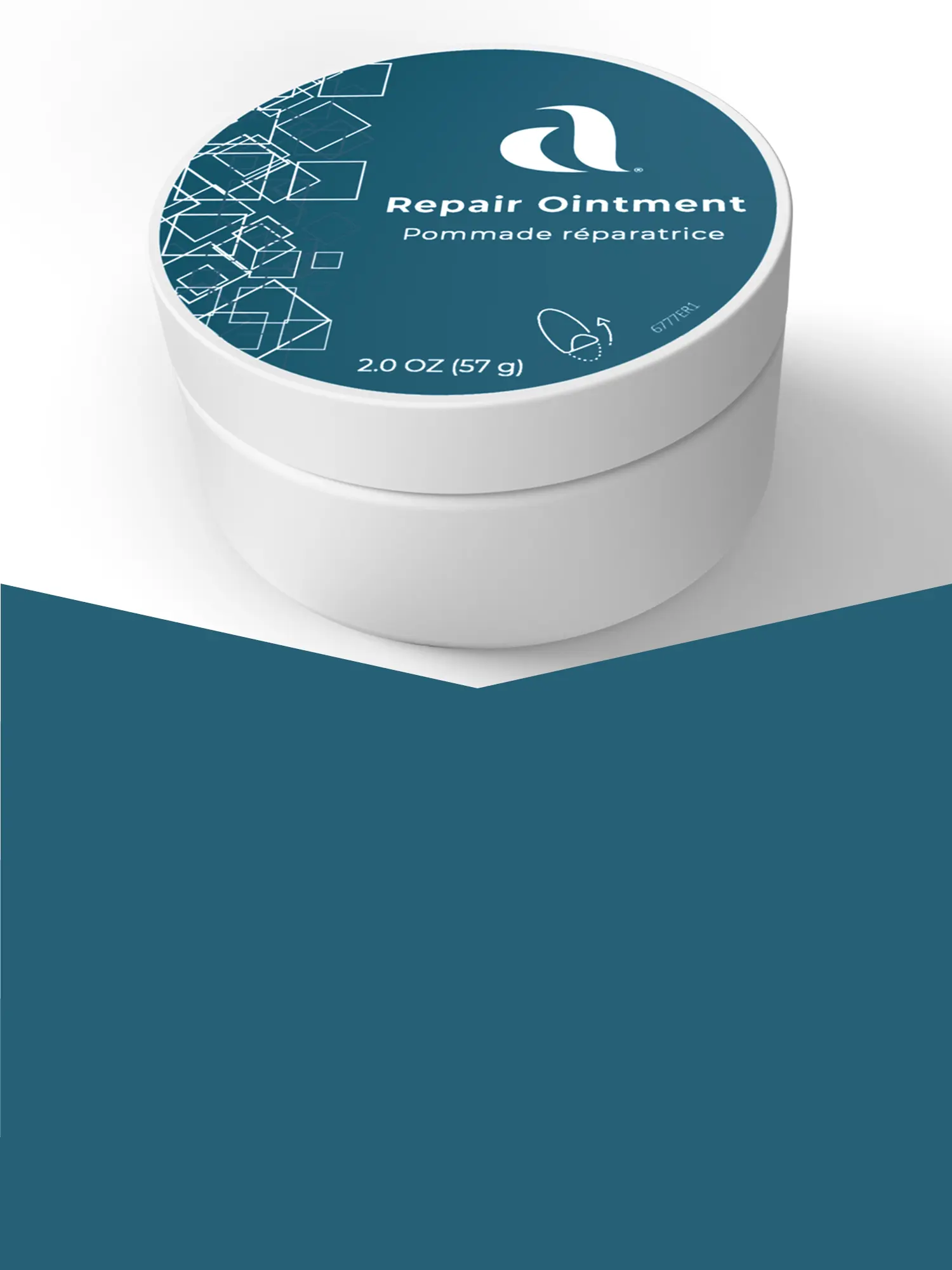 A picture of a container of Repair Ointment in a white plastic jar with a teal label.  The text reads 'NEW PRODUCT NOW AVAILABLE AIM Repair Ointment Skincare for All Ages and Skin Types
